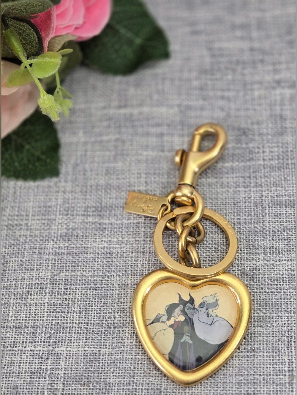 Disney x Coach Villains Heart Locket Bag Charm CC316 Maleficent Ursula Cruella
